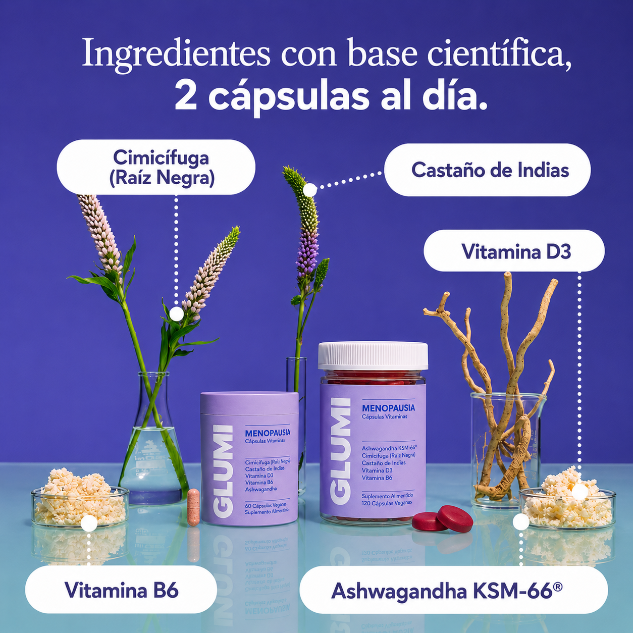 Cápsulas de vitaminas para la menopausia