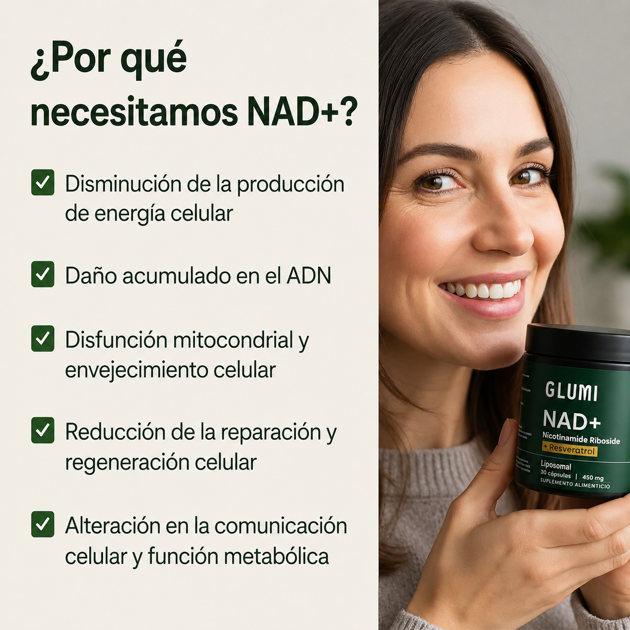 Glumi NAD+: optimiza tu rendimiento mental y físico