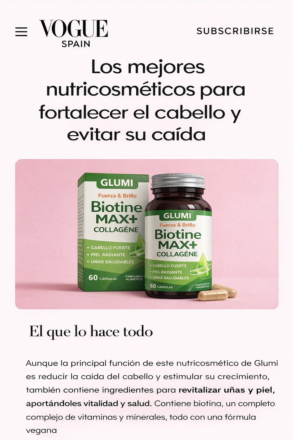 Biotine max+ collagène: fuerza y brillo integral