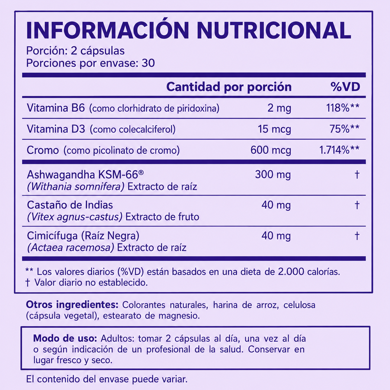 Cápsulas de vitaminas para la menopausia