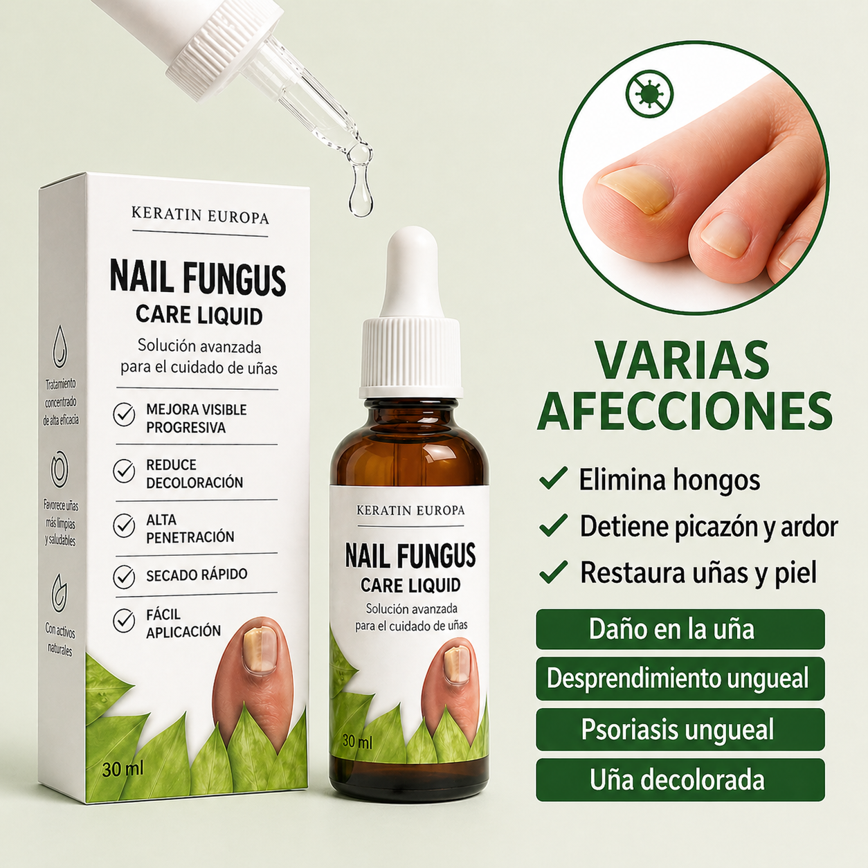 Hongos en las uñas, solución de tratamiento: gotas reparadoras