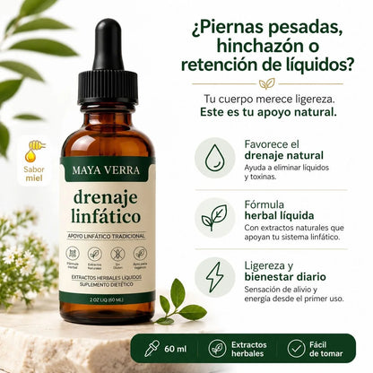 Gotas herbales de drenaje linfático para reducir la hinchazón y la pesadez